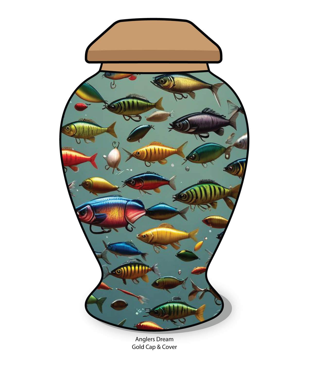 Vase Urns with Base | Custom Fish Print Urn | Eturnal Wear