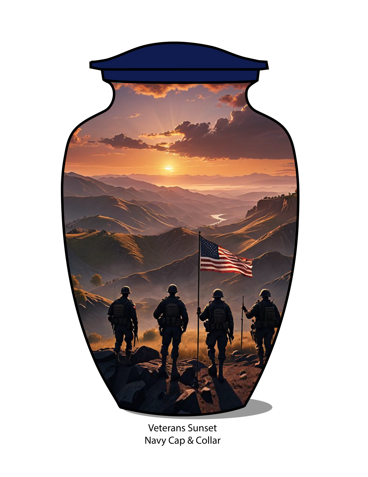 Veteran Sunset Urn Wrap | Personalize Urn Wrap | Eturnal Wear