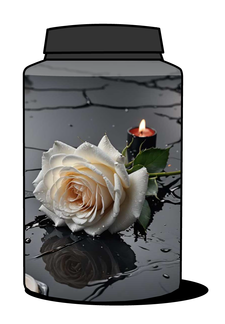 White Rose Cylinder Urn Wrap | Eturnal Wear